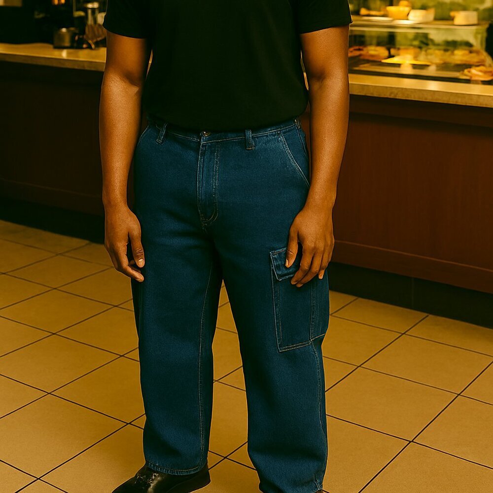 2XL Unisex Cargo Denim Pants – Wide Leg, Multi‑Pocket, Straight Fit - Picture 13 of 13